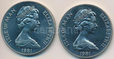 Man-sziget 1981. 1C "Károly herceg és Diana" (2xklf) T:1,1- Isle of Man 1981. 1 Crown "Prince Charles and Diana" (2xdiff) C:UNC,AU