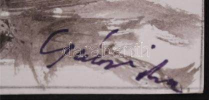 Gácsi jelzéssel: Fegyverkereskedő. Tus, papír, 27×28 cm