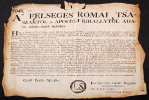 1792 nov. 1. General Pardon (amnesztia),7948. sz. Protocollum, Gróf Wallis Mihály, Bécs, viseltes állapotban, 38x45cm