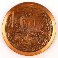 Bronz falitányér mitológiai jelenettel, d:25 cm