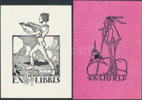 Kós Károly (1883-1977): 2 db ex libris, Klisé és linó.