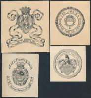 Kitty Gise Hohenlohe (1856-1932) 4 db klisé ex libris / bookplates