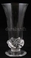 Modern Daum váza, plasztikus díszítéssel, jelzett, hibátlan, m:20 cm