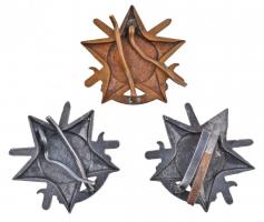 ~1970. "Katonai Haditorna (KHT)" (3x) zománcozott jelvények, bronz és ezüst fokozatok T:2