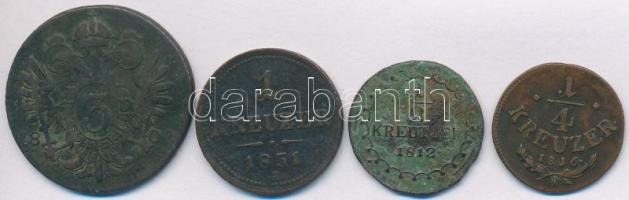 1800S 3kr Cu + 1812S 1/2kr Cu + 1816S 1/4kr Cu + 1851B 1kr Cu T:2-,3