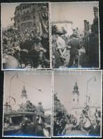 1940 Kolozsvár bevonulás fotó sorozat 6 db feliratozott mozgalmas fotó 9x12 cm