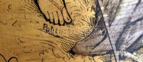 Zwischengold Pohl jelzésű díszváza, kézzel festett, hibátlan, m:25 cm, d:14 cm