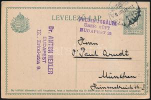 1916 Hekler Antal művészettörténész, régész, akadémikus saját kézzel írt lapja Münchenbe