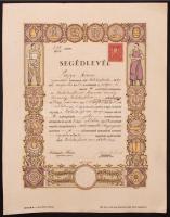 1931 Segédlevél nyomdász részére 30x37 cm