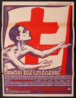 1925 Őrködj egészségedre. Tüdőbetegség ellen litho plakát. 30x40 cm