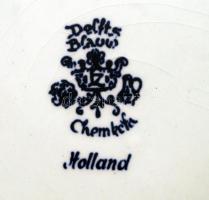 4 db Delfts falitányér évszak motívumokkal, matricás, jelzett, apró kopásnyomokkal, d: 29,5 cm