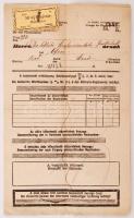 cca 1870 Vasúti fuvarlevél 2x5kr okmánybélyeggel és 10x50kr mázsapénzzel / Railroad bill of freight