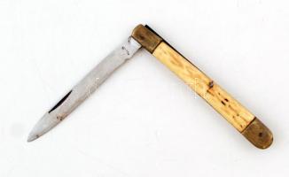 Agancs nyelű vadász kés, h: 21 cm