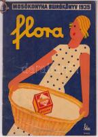 1935 Flóra mosókonyha beírókönyv szép állapotban, Irsai grafikával a borítókon 17x24 cm
