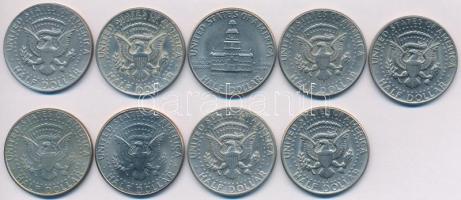 Amerikai Egyesült Államok 1972-2006. 1/2$ (9xklf) T:2 USA 1972-2006. 1/2 Dollar (9xdiff) C:XF