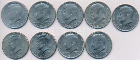 Amerikai Egyesült Államok 1972-2006. 1/2$ (9xklf) T:2
USA 1972-2006. 1/2 Dollar (9xdiff) C:XF