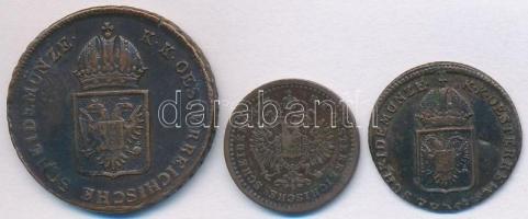 1816S 1/2kr Cu + 1816G 1kr Cu + 1858B 5/10kr Cu T:2-