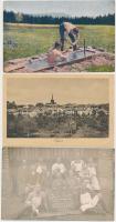 128 db RÉGI főként katonai témájú képeslap, és néhány városképes lap, vegyes minőségű, benne több fotó / 128 old motive cards, soldiers, including some town-view postcards, mixed quality, including more photos