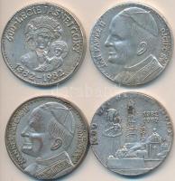Lengyelország 1982. "II. János Pál" ezüstözött Br emlékérem több klf motívummal (4x) T:2,2- Poland 1982. "John Paul II" silver plated Br commemorative medallion with diff motives (4x) C:XF,VF