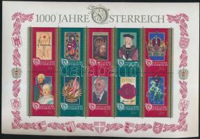 1000 éves Ausztria blokk Millenium of Austria block