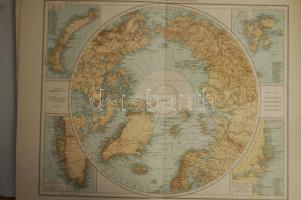 1893 Andrees Handatlas  világatlasz könyv formájú doboz 91 nagyméretű színes térképpel / Allgemeiner...