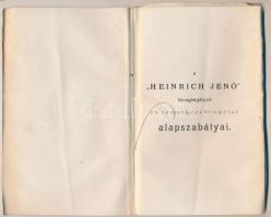 1899 Heinrich Jenő betegsegélyező és temetkezési egylet szabályai és tagsági könyve