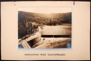 cca 1910 Erdély, Ferencfalva, Alsó völgyzárógát. Nagyméretű fotó kartonon. Képméret: 28x20 cm / Tran...