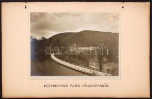 cca 1910 Erdély, Ferencfalva, Alsó völgyzárógát. Nagyméretű fotó kartonon. Képméret: 28x20 cm / Tran...