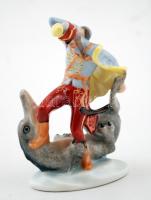 Herendi János vitéz, kézzel festett, hibátlan, jelzett, 9x6 cm