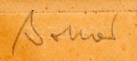 Olvashatatlan jelzéssel: Dél franciai táj. Rézkarc, papír, jelzett, üvegezett keretben, 29×38 cm