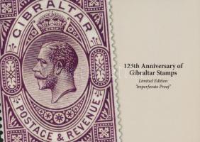 125th anniversary of stamps in Gibraltar limited edition set + imperforated proof, only 1000 issues ...