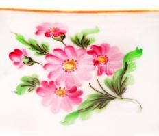 Herendi virágmintás porcelán karmos kaspó, kézzel festett, hibátlan, jelzett, 15x10x10 cm