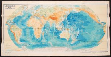 1977 A világóceán mélység térképe / Map of the deep ocean 60x50 cm
