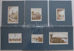 6 db rézkarc 20x25cm