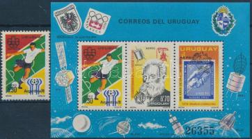 Football World Cup stamp from block + block, Labdarúgó világbajnokság blokkból kitépett bélyeg + blokk