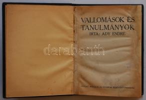1911 Ady Endre: Vallomások és tanulmányok Nyugat-kiadás (későbbi kötés)