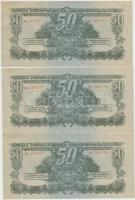 1944. 50P "A Vöröshadsereg Parancsnoksága" (3x) sorszámkövetők T:I-,II