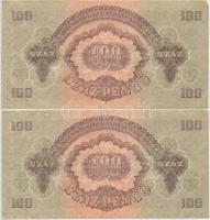 1944. 100P "A Vöröshadsereg Parancsnoksága" (4x) sorszámkövetők T:III szép papír