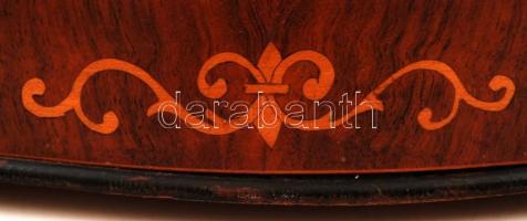 Asztali titok doboz, intarziás, apró sérüléssel, 26×34 cm