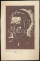 Várkonyi Károly (1910-2001): linómetszet, papír, jelzett, 18,5×13 cm