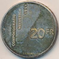 Svájc 1991B 20Fr Ag "700 éves a Konföderáció" T:2 erős patina Switzerland 1991B 20 Francs Ag "700 Years of Confederation" C:XF stong patina