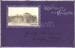 Dés, Törvényház; kiadja Gálócsi / court; violet postcard