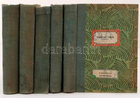 1940-1941 Az Erdészeti Lapok számai könyvbe kötve, 5 kötetben