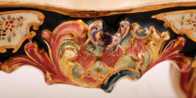 Fischer J. Budapest lábas doboz, tető nélkül, jelzett, hibátlan, 10×18 cm, m:10 cm