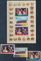 1977 II. Erzsébet királynő uralkodásának 25. évfordulója sor Mi 43-45 + blokk 1