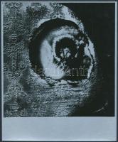 cca 1980 Gollob József: J. H. (Jimmy Hendrix) emlékére, feliratozott vintage fotóművészeti alkotás, 24x18 cm