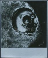 cca 1980 Gollob József: J. H. (Jimmy Hendrix) emlékére, feliratozott vintage fotóművészeti alkotás, 24x18 cm