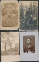 cca 1912-1918 Katonai privát fotólapok, 7 db megírt postázott fénykép, 14x9 cm / cca 1912-1918 7 military photo cards, 14x9 cm