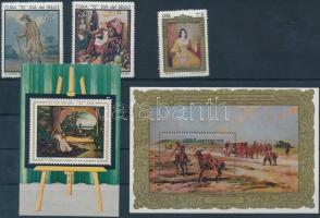 1968-1973 Painting 3 diff. stamps + 2 diff. blocks 1968-1973 Festmény 3 db bélyeg és 2 db blokk