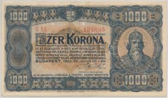 1923. 1000K "Magyar Pénzjegynyomda Rt. Budapest" T:III